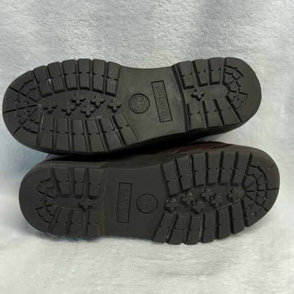Timberland‎ Field Boots Kids 3.5 Brown Leather Hiking Winter Lace Up Lug Sole - Picture 9 of 14